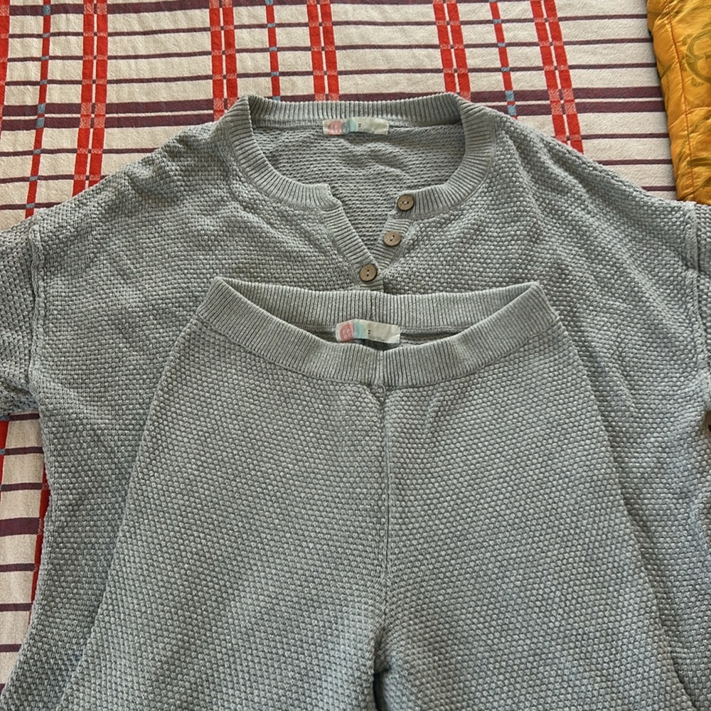 Free People Hailee Set Grey Medium EUC